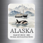Magnet Flexible Croisière Alaska Cruise Orca Watercolor<br><div class="desc">Cette conception peut être personnalisée dans la zone fournie en modifiant la photo et/ou le texte. Vous pouvez également le customiser en cliquant sur Personnaliser ce Modèle, puis en choisissant l'option cliquer pour customiser et supprimer ou modifier la couleur de l'arrière - plan, ajouter du texte, modifier la couleur ou...</div>