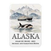 Magnet Flexible Croisière Alaska Cruise Orca Watercolor (Vertical)