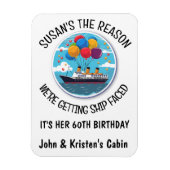 Magnet Flexible Croisière d'anniversaire Funny Group Personnalisé (Vertical)