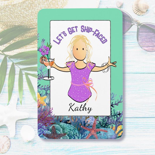 Magnet Flexible Croisière de vacances tropicales de dessin animé f