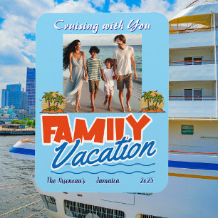 Magnet Flexible Croisière en famille Blue Tropical Personnaliser