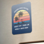 Magnet Flexible Croisière Retro Palm Tree Sunset Vacances en famil<br><div class="desc">Cette conception peut être personnalisée dans la zone fournie en modifiant la photo et/ou le texte. Vous pouvez également le customiser en cliquant sur Personnaliser ce Modèle, puis en choisissant l'option cliquer pour customiser et supprimer ou modifier la couleur de l'arrière - plan, ajouter du texte, modifier la couleur ou...</div>