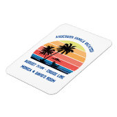 Magnet Flexible Croisière Retro Palm Tree Sunset Vacances en famil (Côté Gauche)