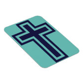 Magnet Flexible Croix chrétienne bleue différentes variantes (Côté Droit)