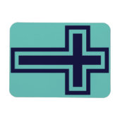 Magnet Flexible Croix chrétienne bleue différentes variantes (Horizontal)