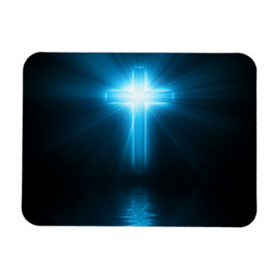 Magnet Flexible Croix chrétienne en lumière bleue