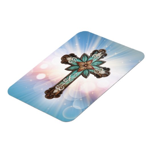 Magnet Flexible Croix chrétienne ornée (Côté Gauche)