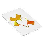 Magnet Flexible Croix jaune "3D" avec coeur (Côté Droit)