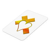 Magnet Flexible Croix jaune "3D" avec coeur (Côté Gauche)