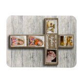 Magnet Flexible Croix Rustique Bois Première Sainte Communion Phot (Horizontal)