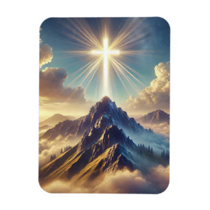 Magnet Flexible Croix Sainte Céleste dans des Montagnes Majestueus