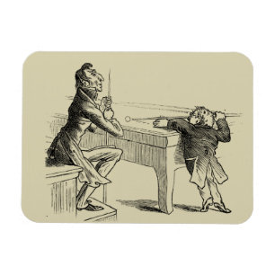 Magnet Flexible Croquis au crayon de deux hommes jouant au billard