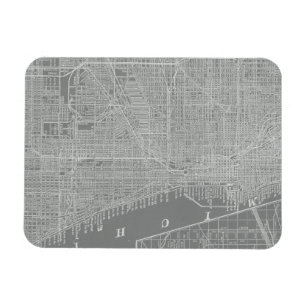 Magnet Flexible Croquis de Chicago City Map