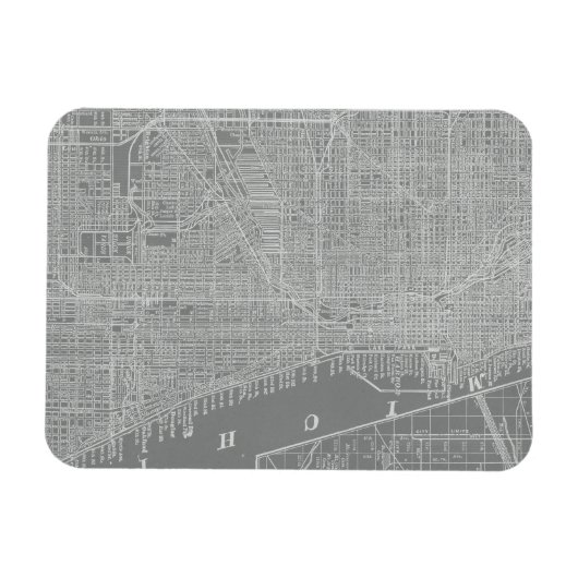 Magnet Flexible Croquis de Chicago City Map (Horizontal)