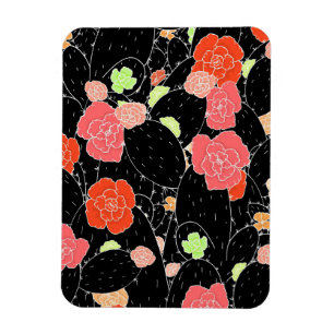 Magnet Flexible Croquis de fleur de cactus rose