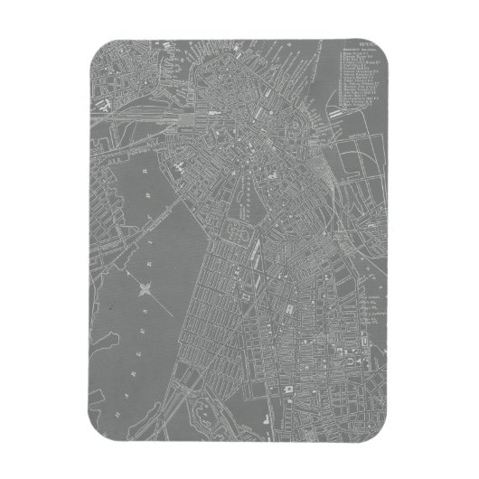 Magnet Flexible Croquis de la carte de Boston City (Vertical)