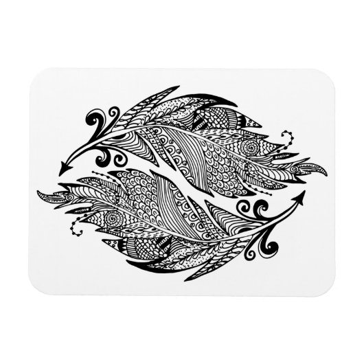 Magnet Flexible Croquis Inspiré Des Plumes (Horizontal)