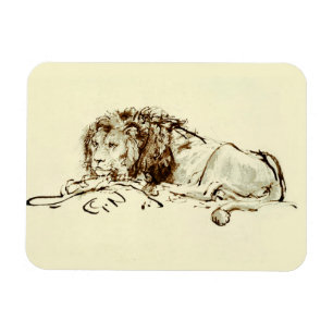 Magnet Flexible Croquis vintage d'encre de Rembrandt/dessin d'un