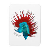 Magnet Flexible Crowntail betta fish dessin animé (Vertical)