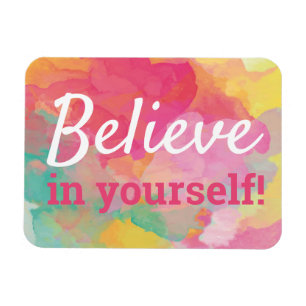Magnet Flexible Croyez en vous-même Inspiration Quote Aquarelle