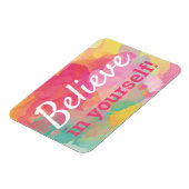 Magnet Flexible Croyez en vous-même Inspiration Quote Aquarelle (Côté Gauche)