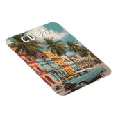Magnet Flexible Cuba Illustration Travel Art Vintage (Côté Droit)