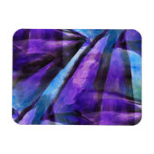 Magnet Flexible cubisme transparent violet, art abstrait bleu (Horizontal)