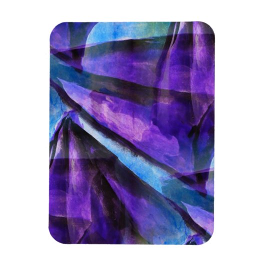 Magnet Flexible cubisme transparent violet, art abstrait bleu (Vertical)