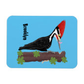 Magnet Flexible Cue drôle Pileated woodpecker dessin d'illustratio (Horizontal)