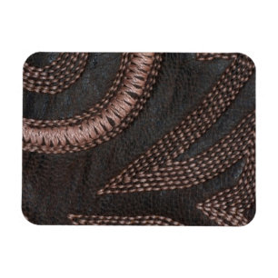 Magnet Flexible Cuir vintage Brown décorativement cousu