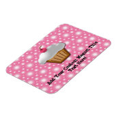 Magnet Flexible Cupcake coupé avec cerise rose sur le dessus (Côté Gauche)