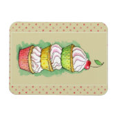 Magnet Flexible cupcakes à l'aquarelle. Illustration de cuisine. (Horizontal)