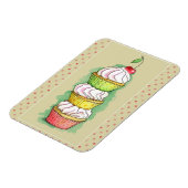 Magnet Flexible cupcakes à l'aquarelle. Illustration de cuisine. (Côté Gauche)