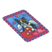 MAGNET FLEXIBLE CUPIDE DE TERRIER DE BOSTON BLANC, VALENTINE DE CH (Côté Droit)