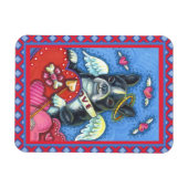 MAGNET FLEXIBLE CUPIDE DE TERRIER DE BOSTON BLANC, VALENTINE DE CH (Horizontal)