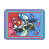 MAGNET FLEXIBLE CUPIDE DE TERRIER DE BOSTON BLANC, VALENTINE DE CH (Horizontal)