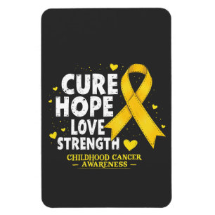 Magnet Flexible Cure Hope Love Strenght Chilhood Cancer Awareness