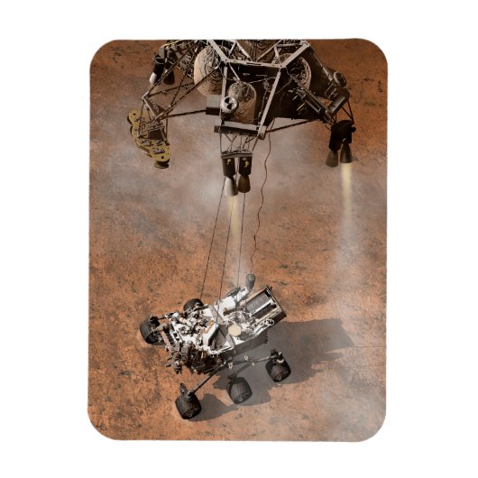Magnet Flexible Curiosity Arrivant Sur La Surface Martienne. (Vertical)