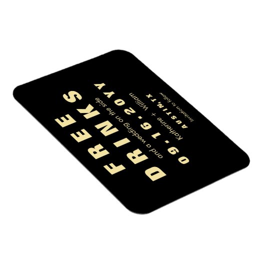 Magnet Flexible Custom Modern Funny Boissons Gratuites Enregistrer (Côté Droit)