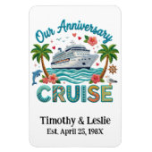 Magnet Flexible Custom Our Anniversary Faux Embroidery Cruise Door (Vertical)