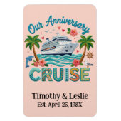 Magnet Flexible Custom Our Anniversary Faux Embroidery Cruise Door (Vertical)