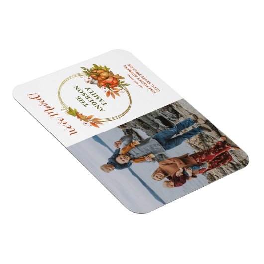 Magnet Flexible Custom Photo Pumpkins Fall New Address We Moved (Côté Droit)