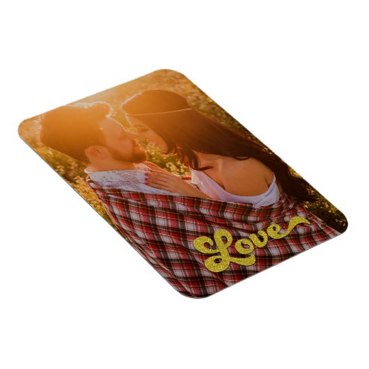 Magnet Flexible Custom Photo with Gold Love (Côté Droit)