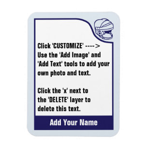 Magnet Flexible Customisez votre propre carte de commerce de hocke