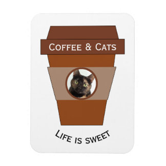 Magnet Flexible Customizable Coffee & Cats - Life is Sweet