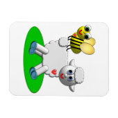 Magnet Flexible Cute 3-D Look Bee and Lamb (Horizontal)