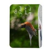 Magnet Flexible Cute American Robin *personnaliser* (Vertical)