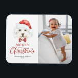 Magnet Flexible Cute aquarelle Père Noël Maltese Chien Photo Noël<br><div class="desc">Célébrez la saison des Fêtes avec notre charmant aimant photo de Noël personnalisable, avec une adorable aquarelle illustrant un mignon chien maltais portant un chapeau de Père Noël festif et une cravate écossaise écossaise ! Cet aimant enchanteur combine votre photo préférée avec de l'artisanat fantaisiste, ce qui en fait un...</div>