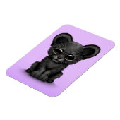 Magnet Flexible Cute Baby Black Panther Cub sur violet (Côté Gauche)