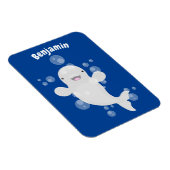 Magnet Flexible Cute beluga whale bubbles cartoon illustration (Côté Droit)